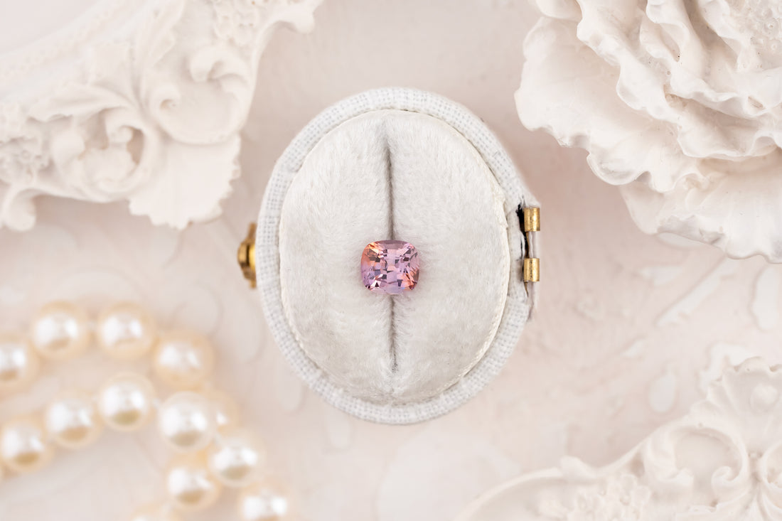 1.01 CT Cushion Cut Bicolor Pink Montana Sapphire - Lavender Creek Gems 