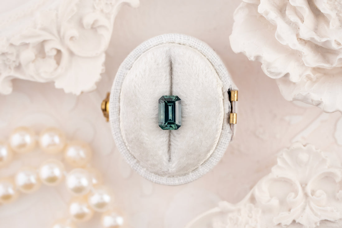 1.31 CT Emerald Cut Teal Montana Sapphire - Lavender Creek Gems 