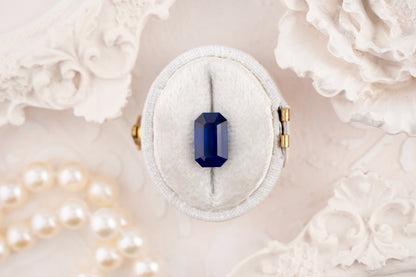 3.2 CT Emerald Cut Royal Blue Sapphire - Lavender Creek Gems 