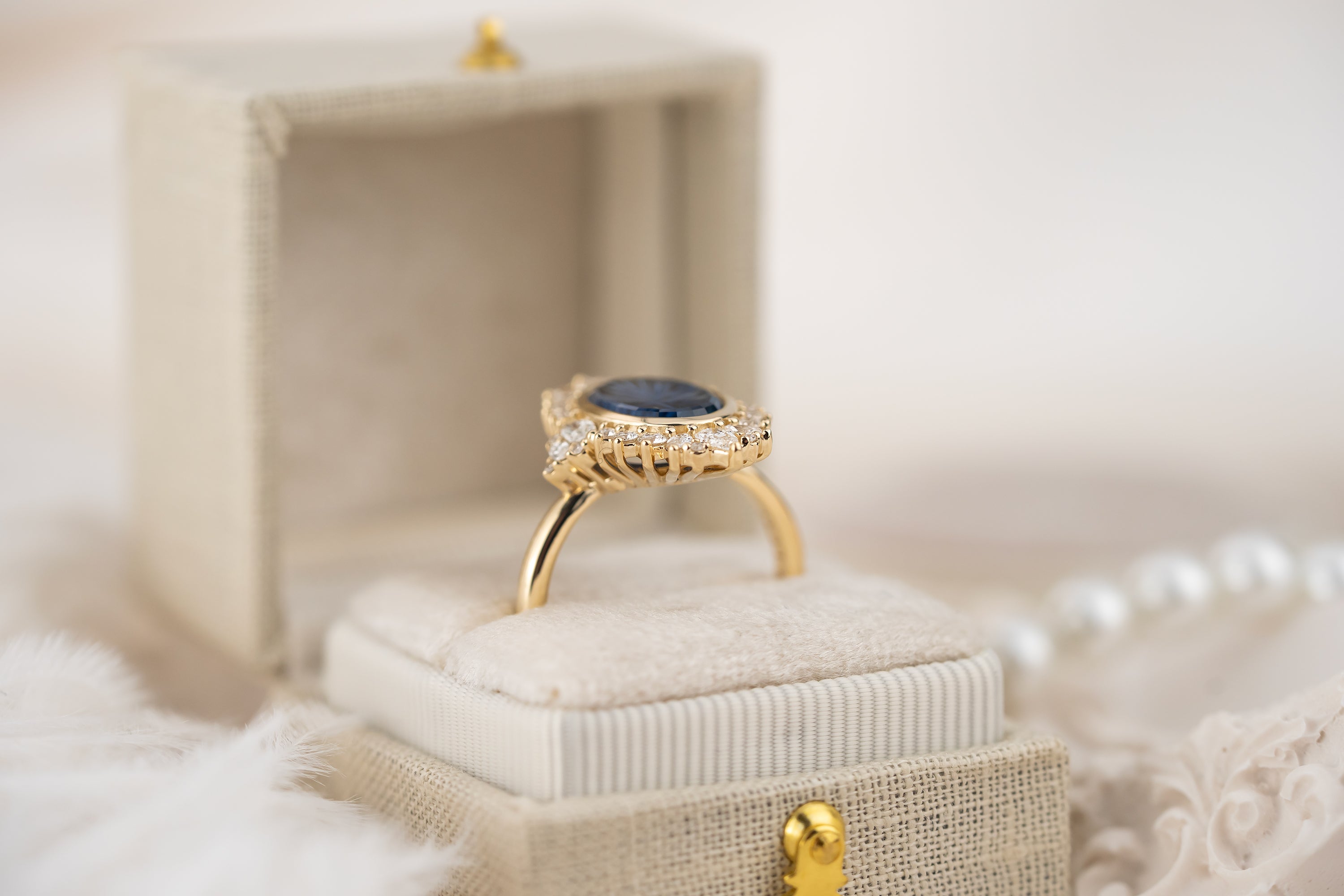 The Ethereal Ring | 2.83 CT Oval Starbrite™ Blue Sapphire