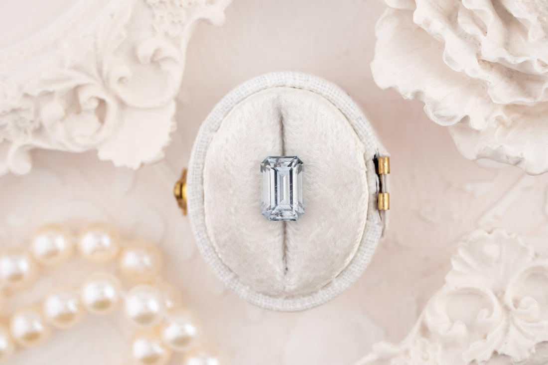 2.52 CT Emerald Cut Pale Blue Sapphire - Lavender Creek Gems 