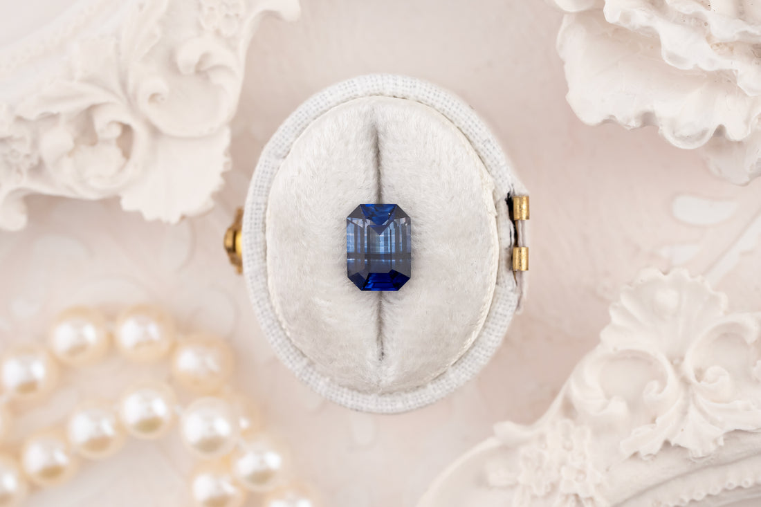 2.06 CT Emerald Cut Bicolor Blue Sapphire - Lavender Creek Gems 