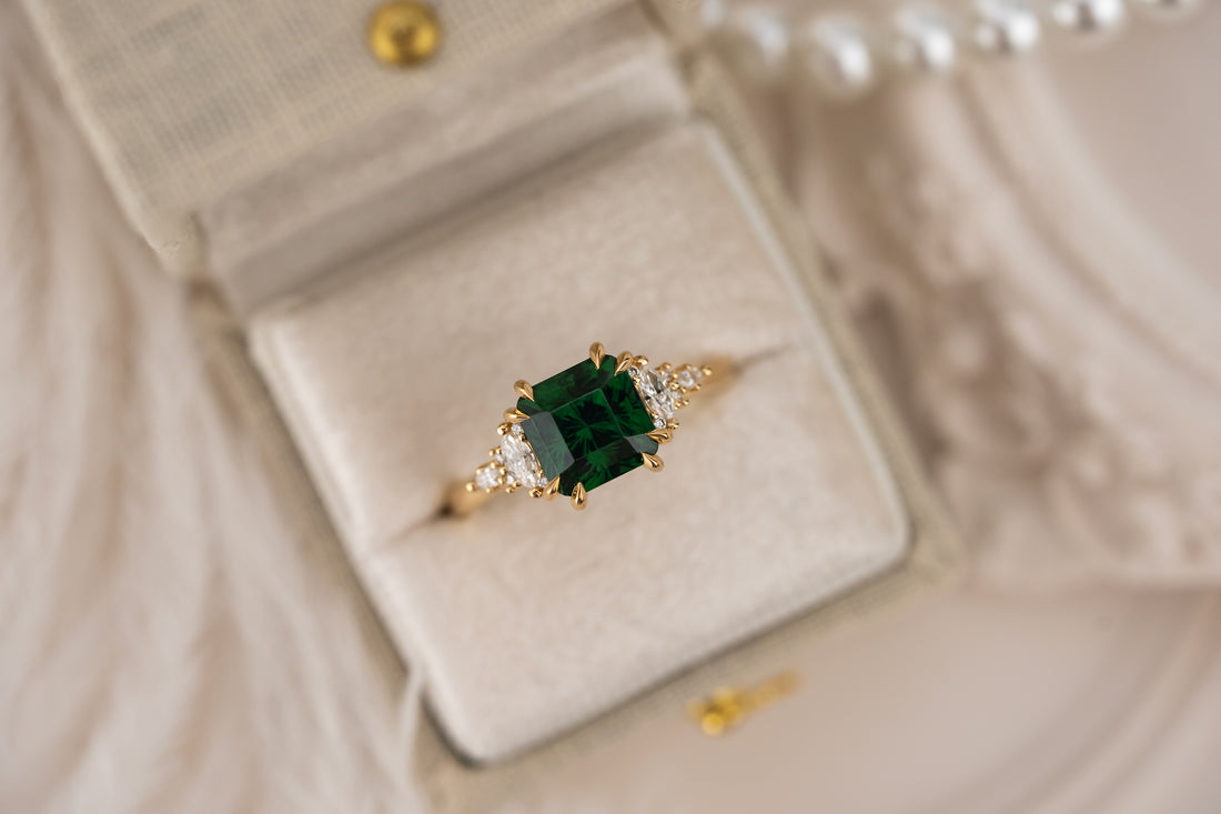 The Maeve Ring | 2.83 CT Radiant Concave Cut Tsavorite Garnet