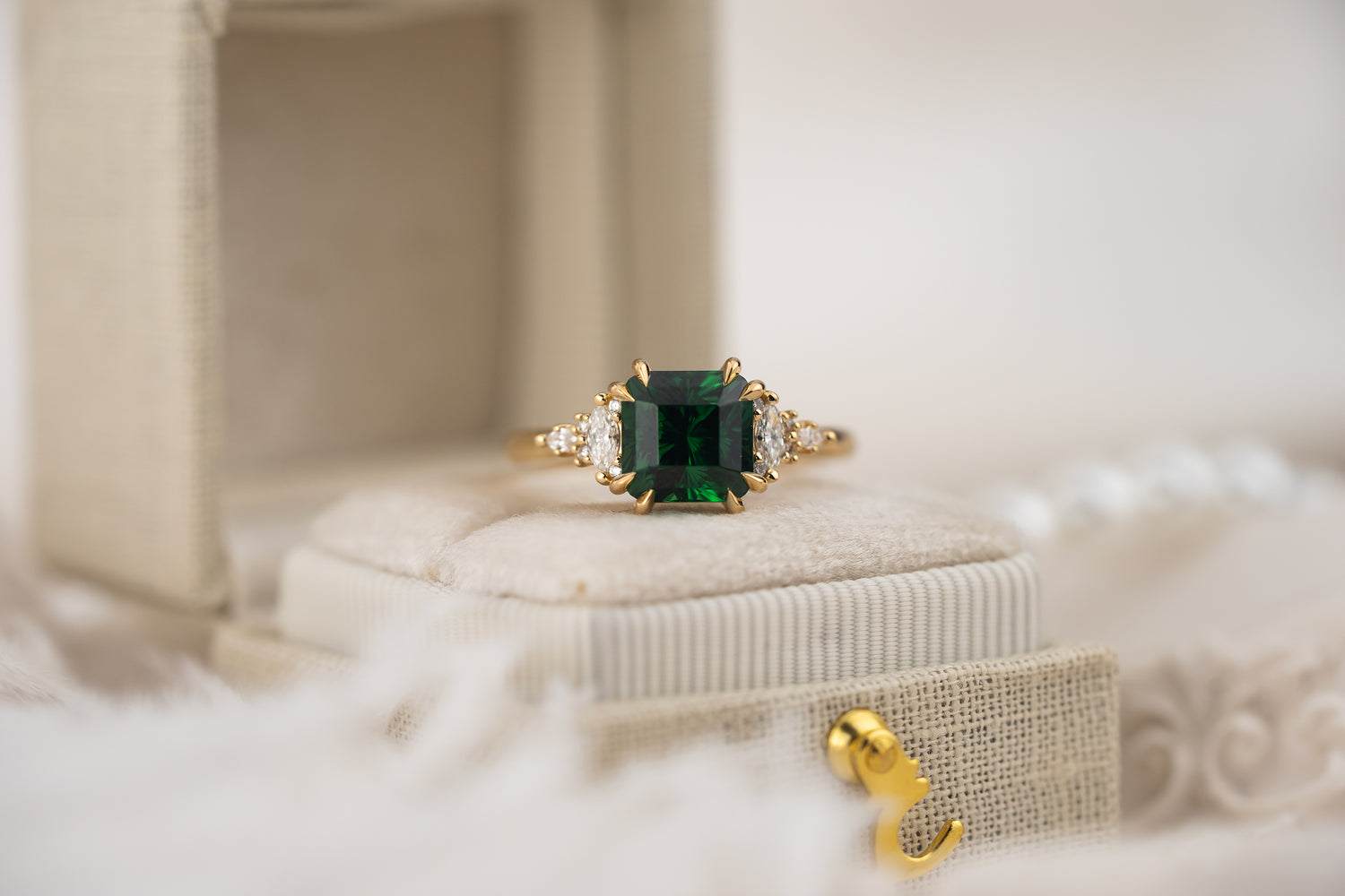 The Maeve Ring | 2.83 CT Radiant Concave Cut Tsavorite Garnet
