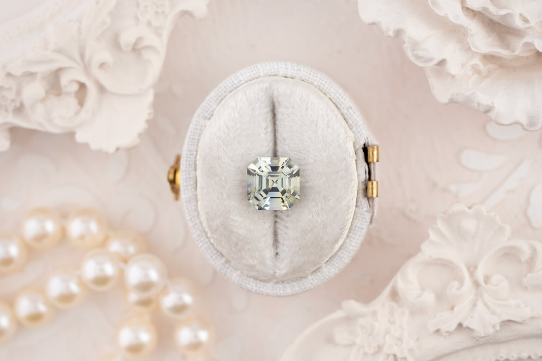 2.5 CT Asscher Cut Bicolor Sapphire - Lavender Creek Gems 