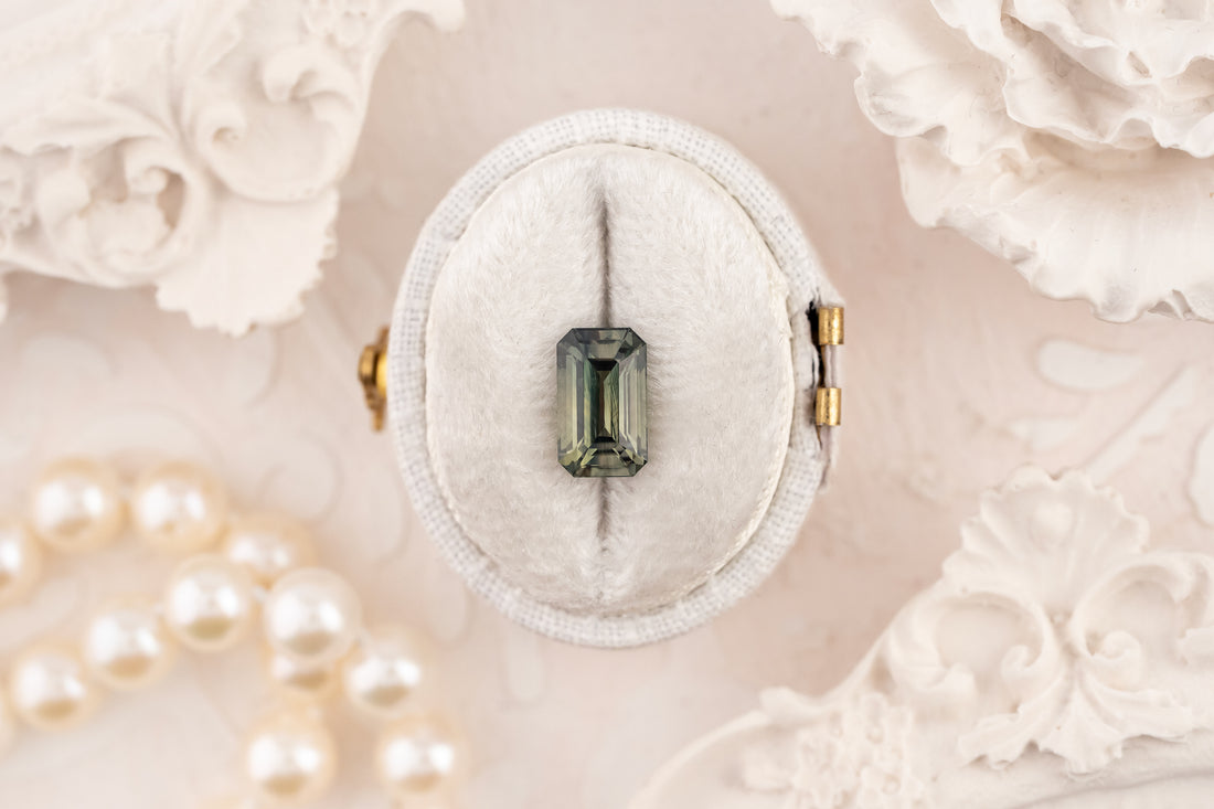 2.39 CT Emerald Cut Teal Green Sapphire - Lavender Creek Gems 