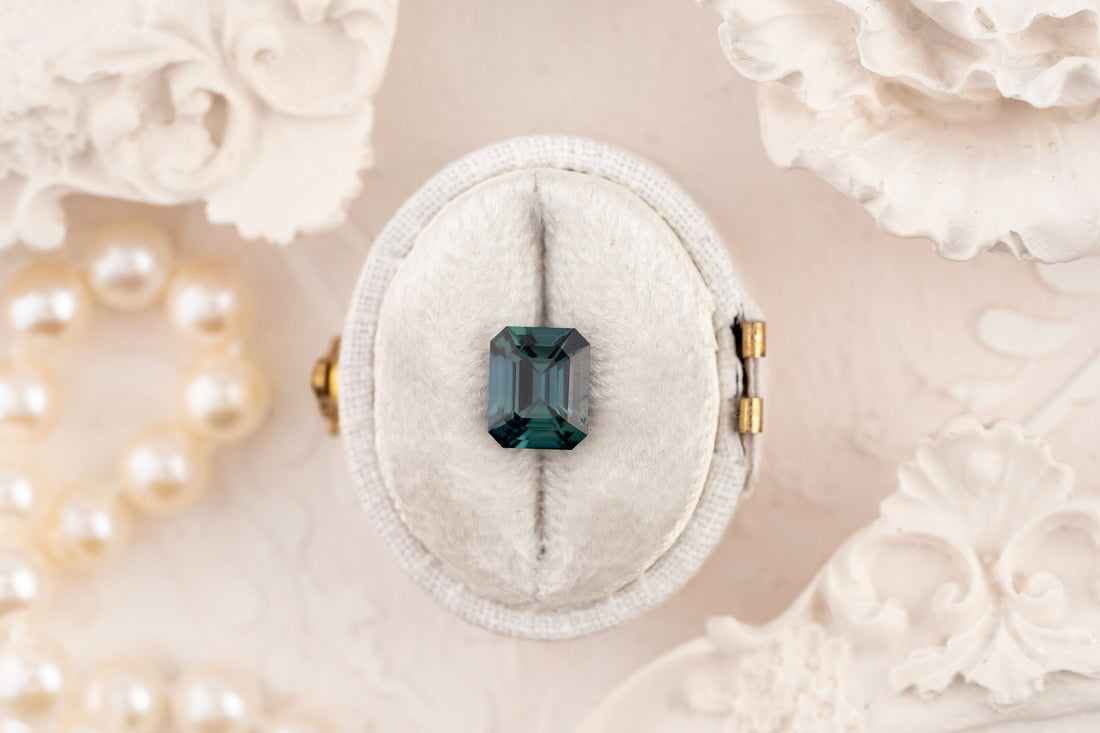 2.2 CT Emerald Cut Teal Sapphire - Lavender Creek Gems 