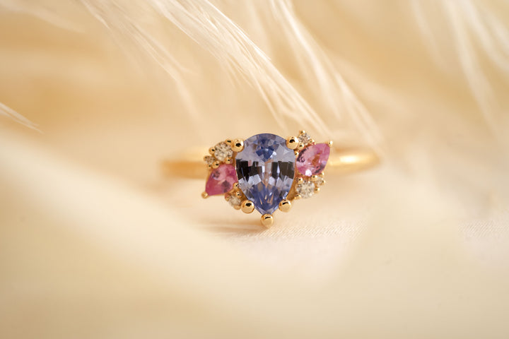 The Fleur 1.1 CT Purple + Pink Unicorn Sapphire Ring