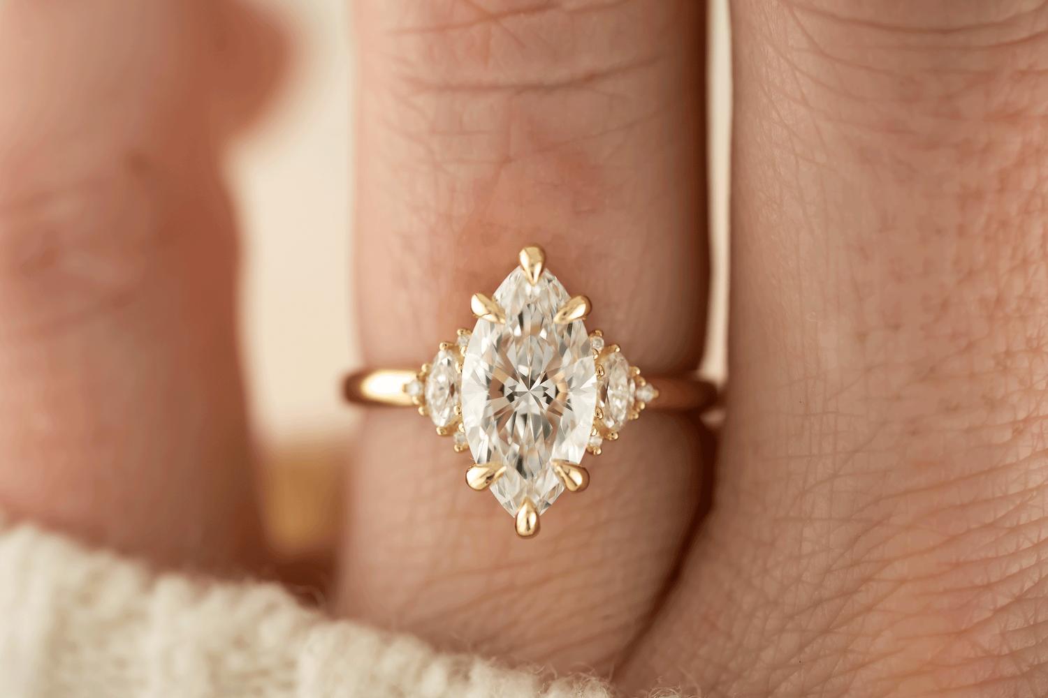 The Low Maren Ring | Marquise Diamond