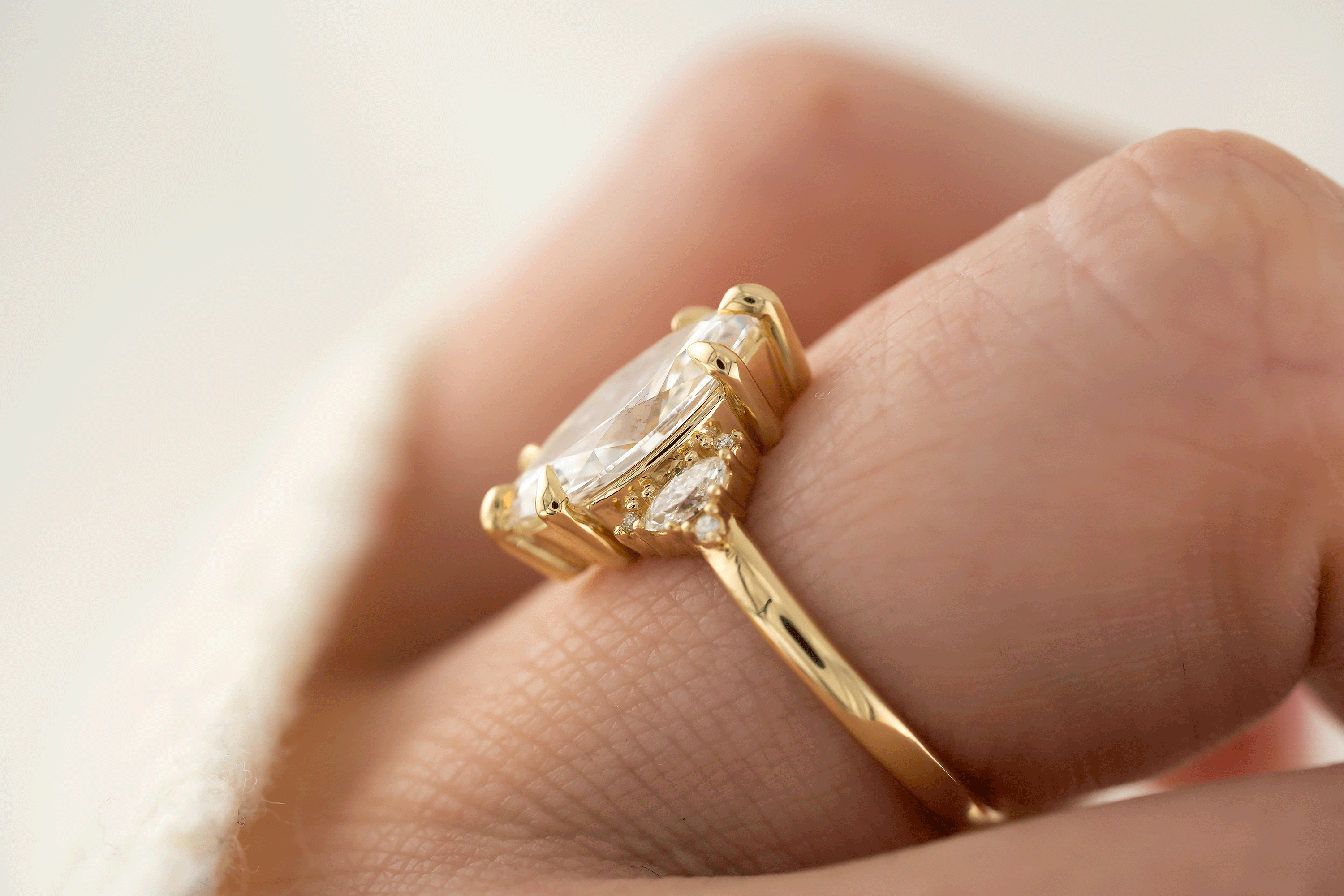 The Low Maren Ring | 2 CT Marquise Diamond - Lavender Creek Gems 