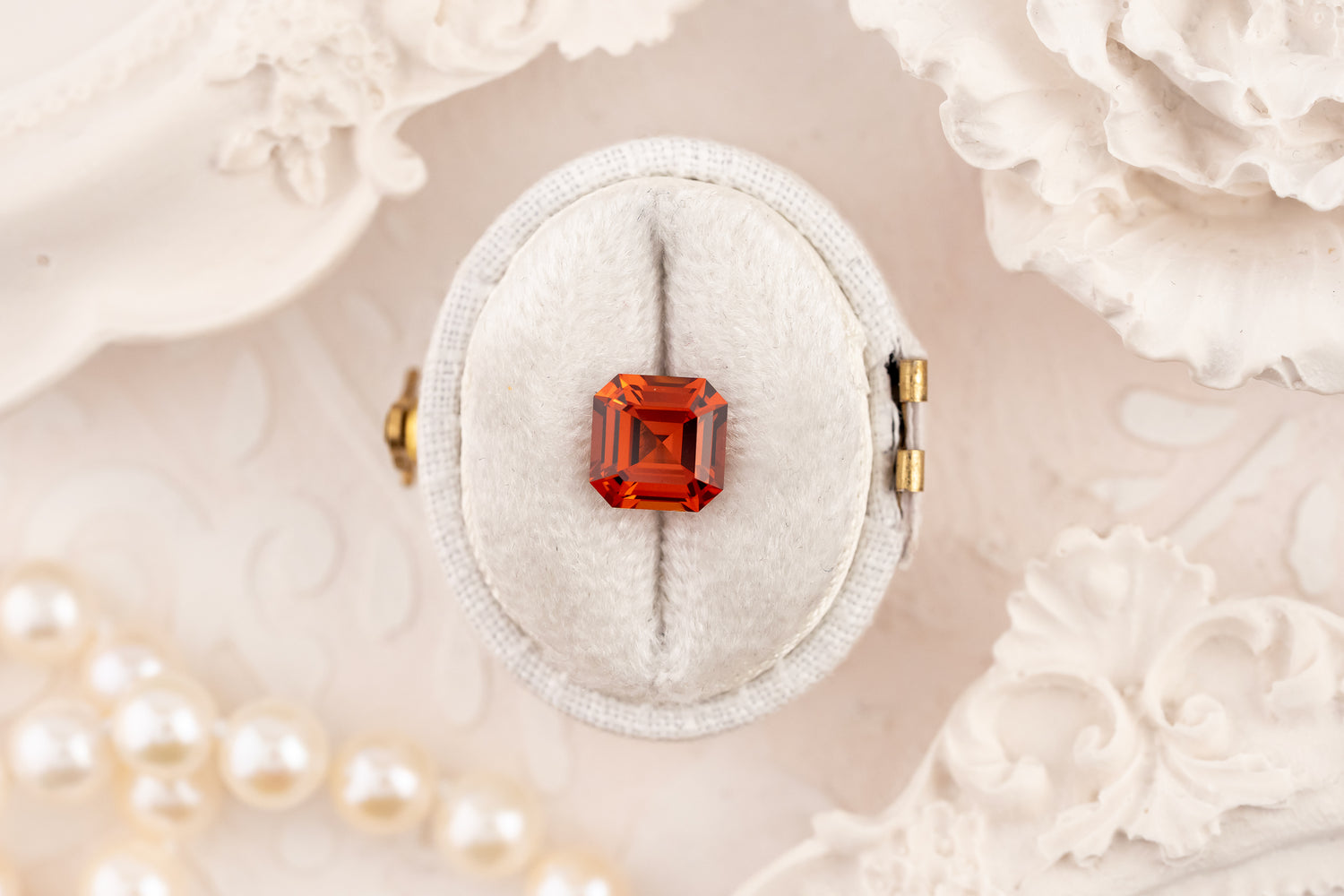 2.21 CT Asscher Cut Hessonite Garnet - Lavender Creek Gems 