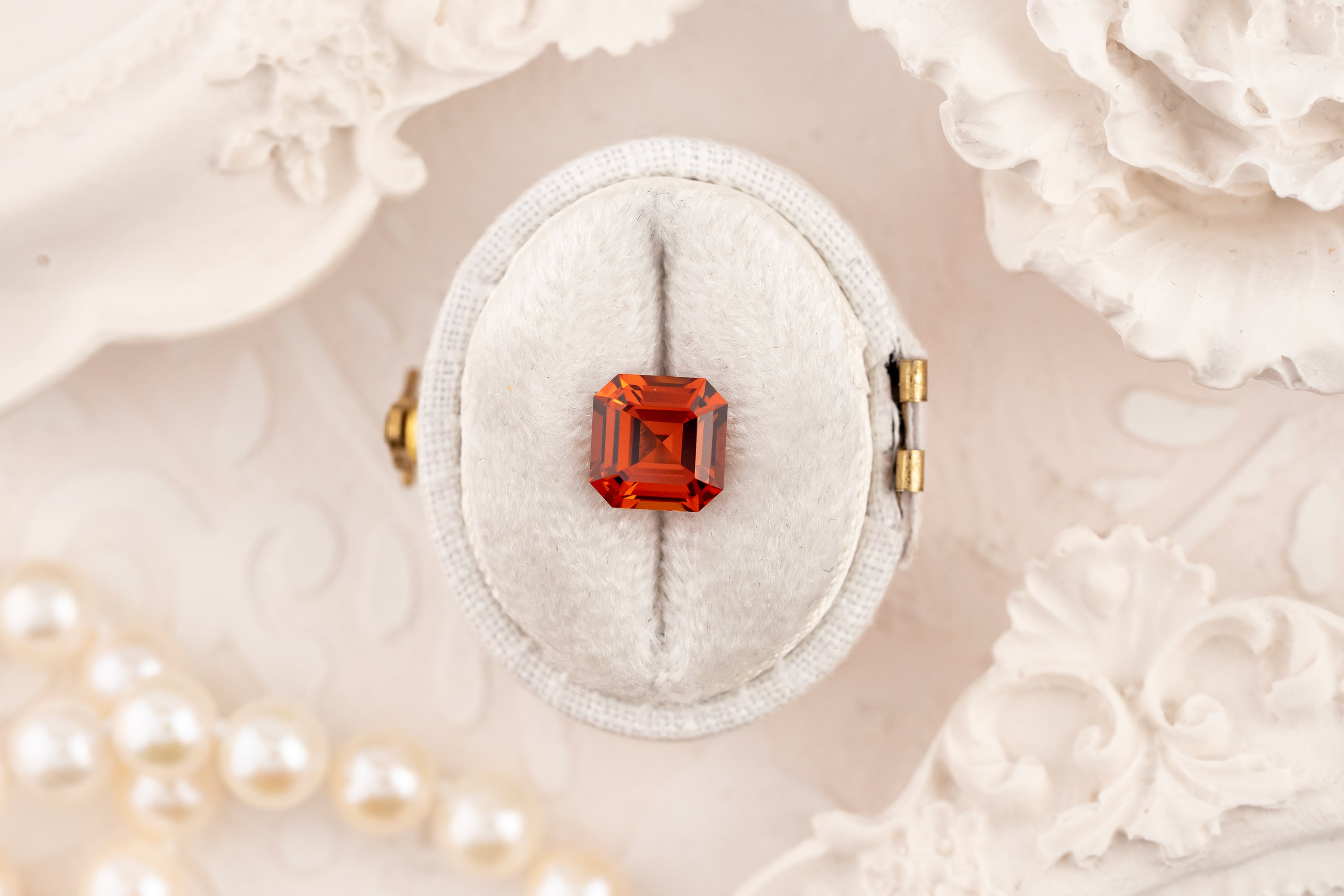 2.21 CT Asscher Cut Hessonite Garnet - Lavender Creek Gems 