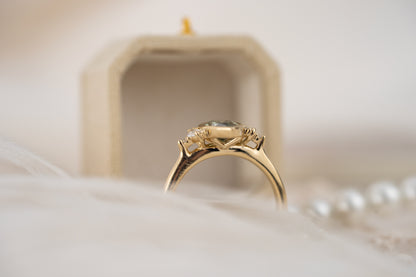 The Bezel Maren Ring | 1.1 CT Marquise Green Diamond