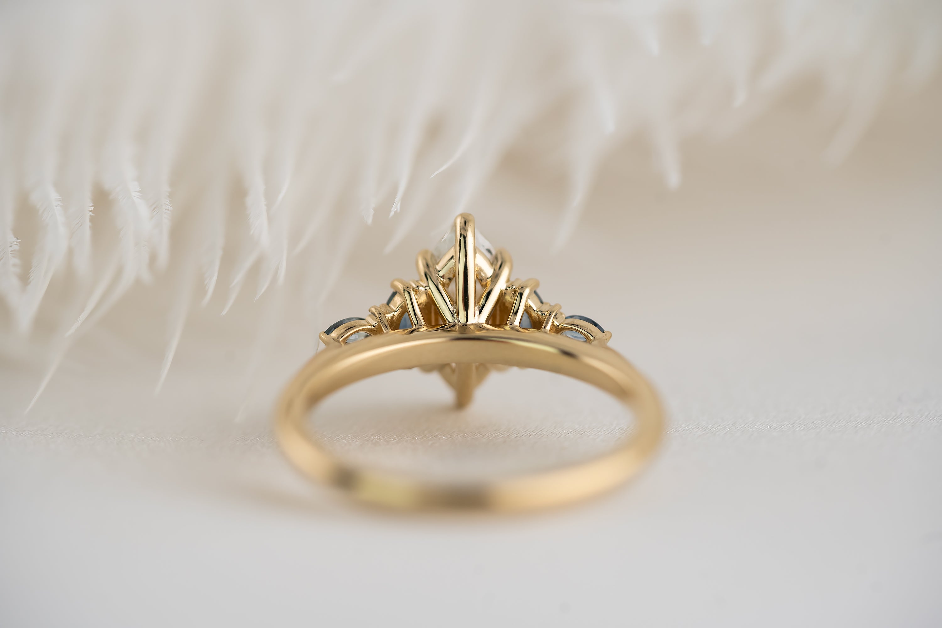 The Maeve Ring - 1 CT Marquise Lab Diamond + Montana Sapphire - Lavender Creek Gems 