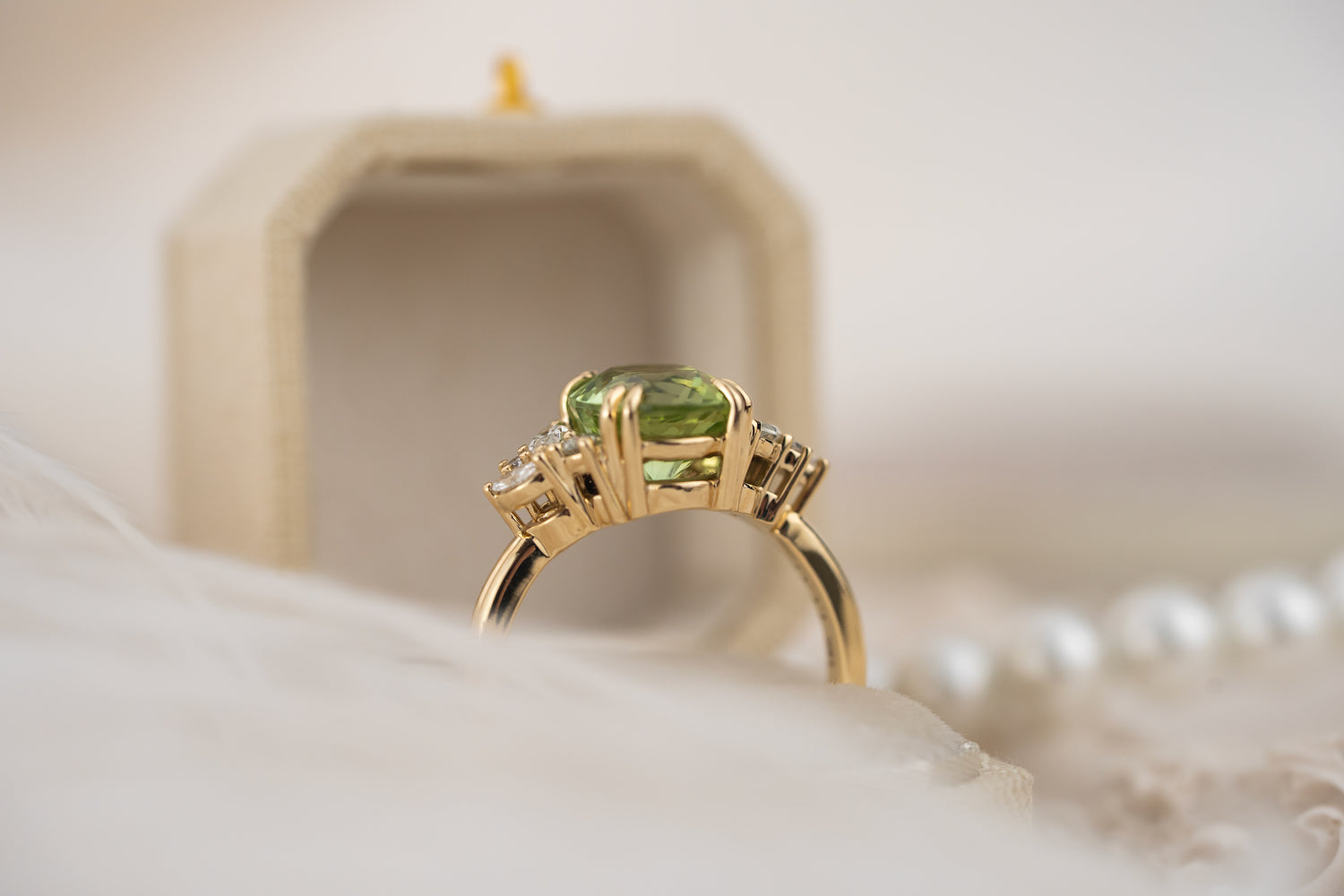 The Laurel Ring | 2.7 CT Oval Green Tourmaline