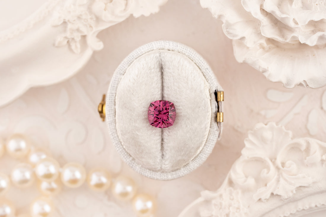 1.59 CT Cushion Cut Pink Garnet - Lavender Creek Gems 