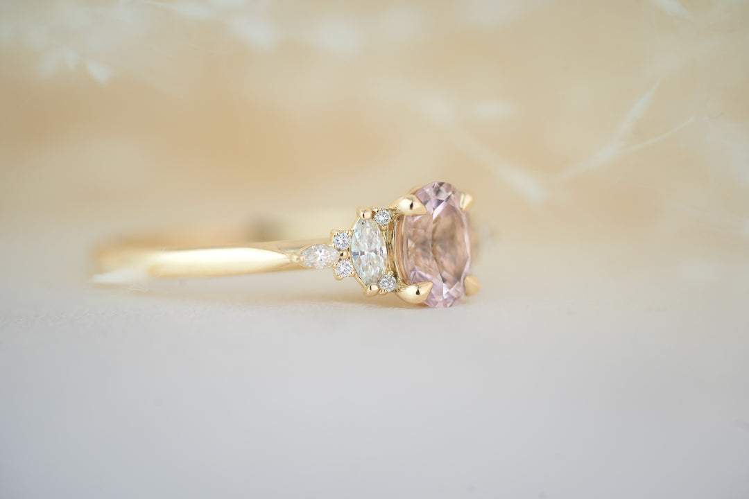 The Maeve 0.94 CT Oval Pastel Pink Sapphire Ring