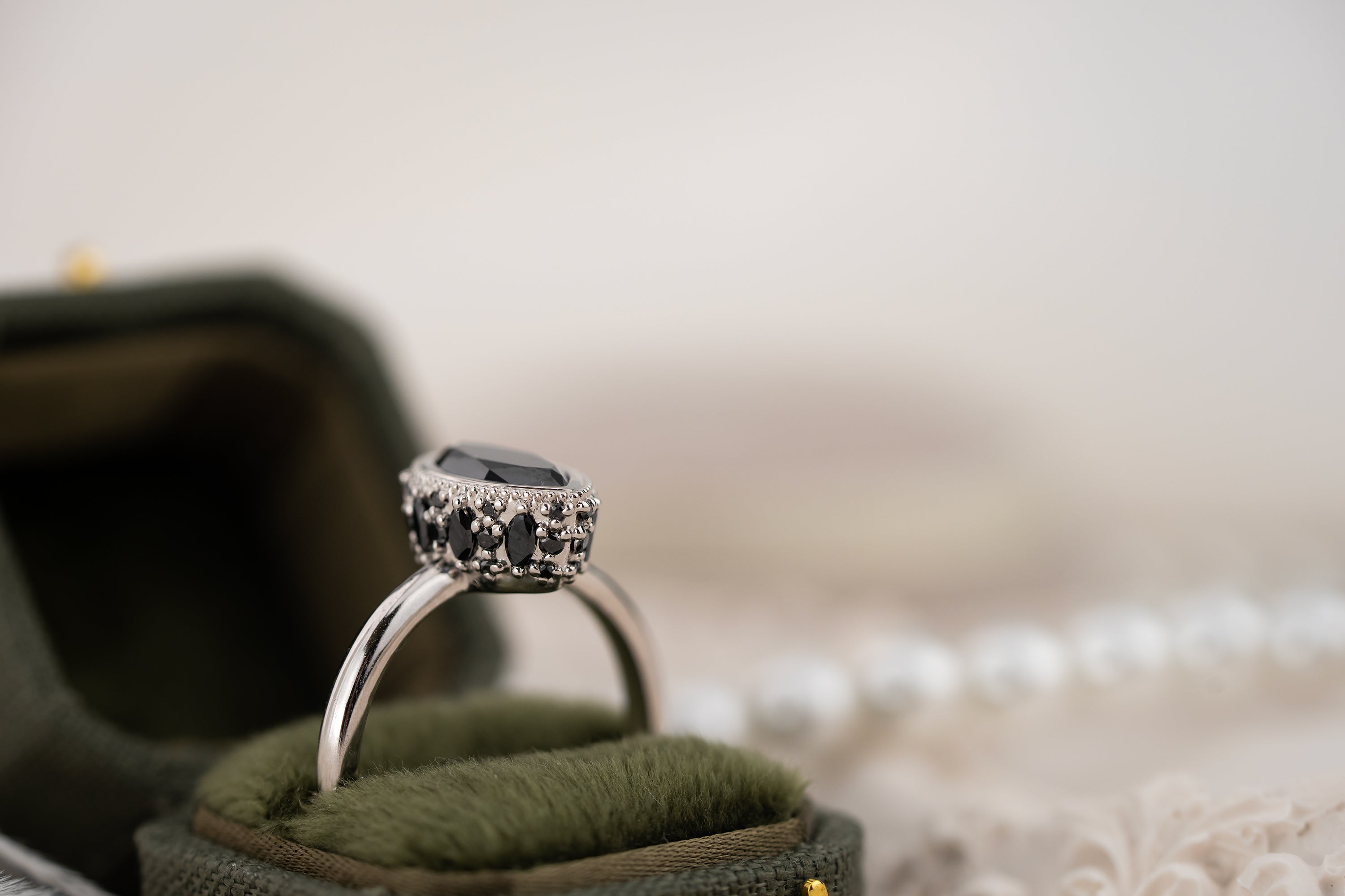 The Sitara Ring | 1.2 CT Marquise Black Diamond