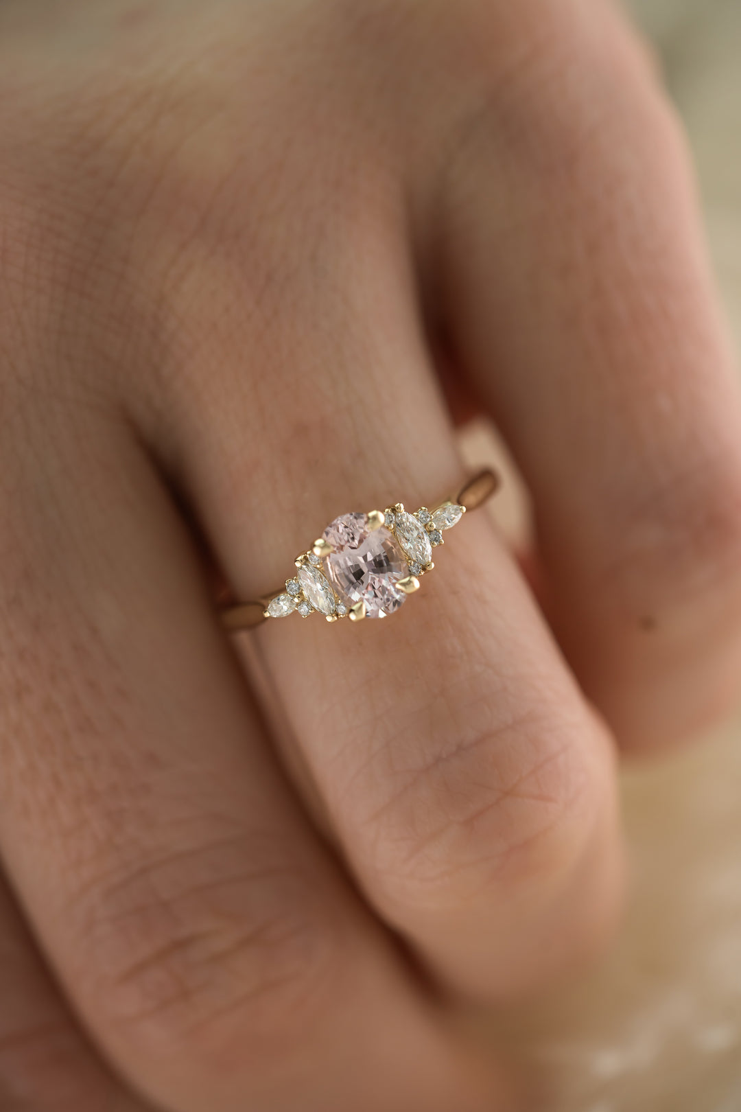 The Maeve 0.94 CT Oval Pastel Pink Sapphire Ring
