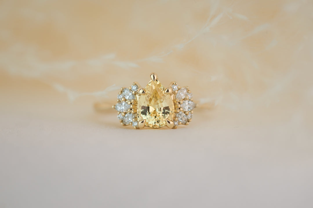 The Ambrosia 1.5 CT Pear Yellow Sapphire Ring