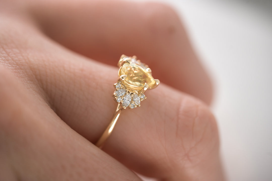 The Ambrosia 1.5 CT Pear Yellow Sapphire Ring