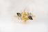 The Fleur Ring | 2.03 CT Marquise Yellow Diamond + Dark Green Sapphire - Lavender Creek Gems 
