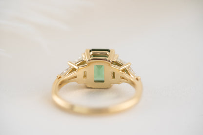 The Vada Ring | 2.2 CT Emerald Cut Green Tourmaline - Lavender Creek Gems 