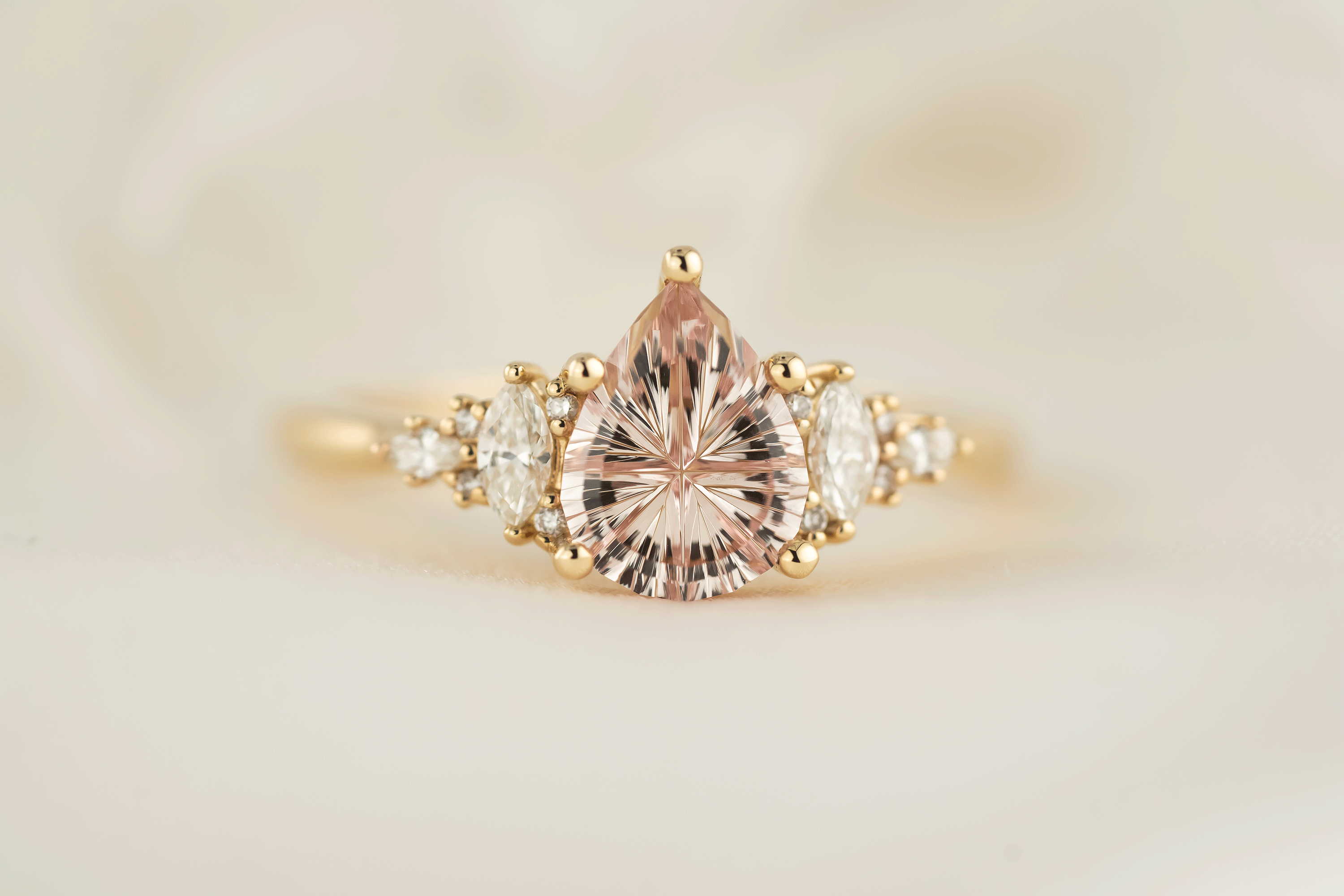 The Maeve Ring | 1.4 CT Pear Starbrite™ Pink Sapphire - Lavender Creek Gems 