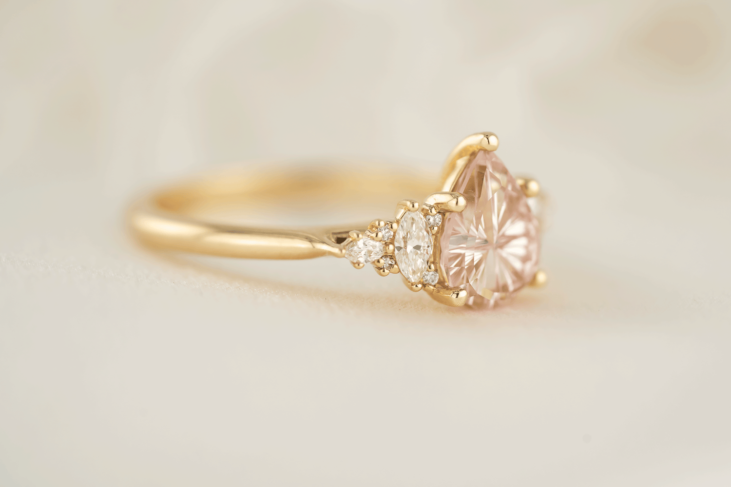 The Maeve Ring | 1.4 CT Pear Starbrite™ Pink Sapphire