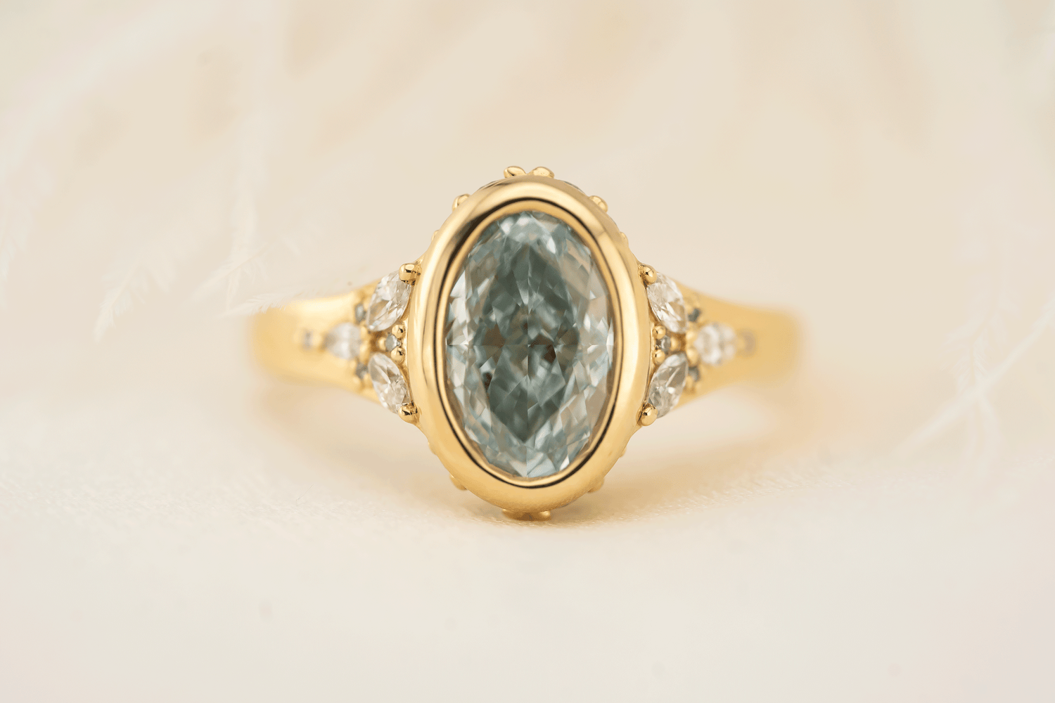 The Daylight Ring | 1.93 CT Oval Blue Diamond