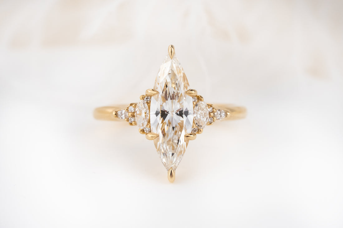 The Low Maeve Ring | 1.7 CT Elongated Marquise Diamond - Lavender Creek Gems 