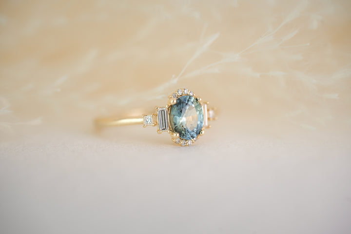 The Sura 0.99 CT Oval Blue Sapphire Ring