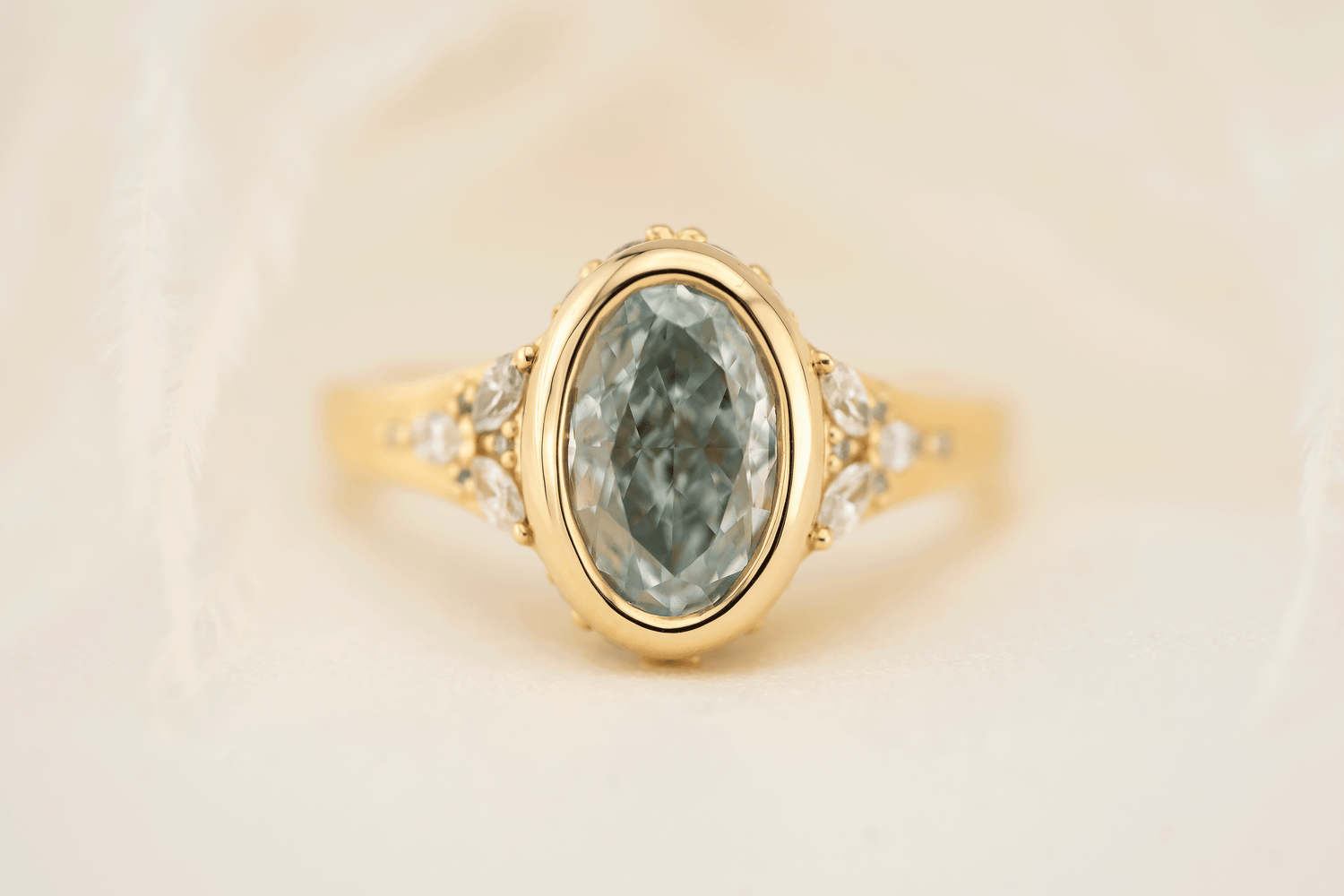 The Daylight Ring | 1.93 CT Oval Blue Diamond