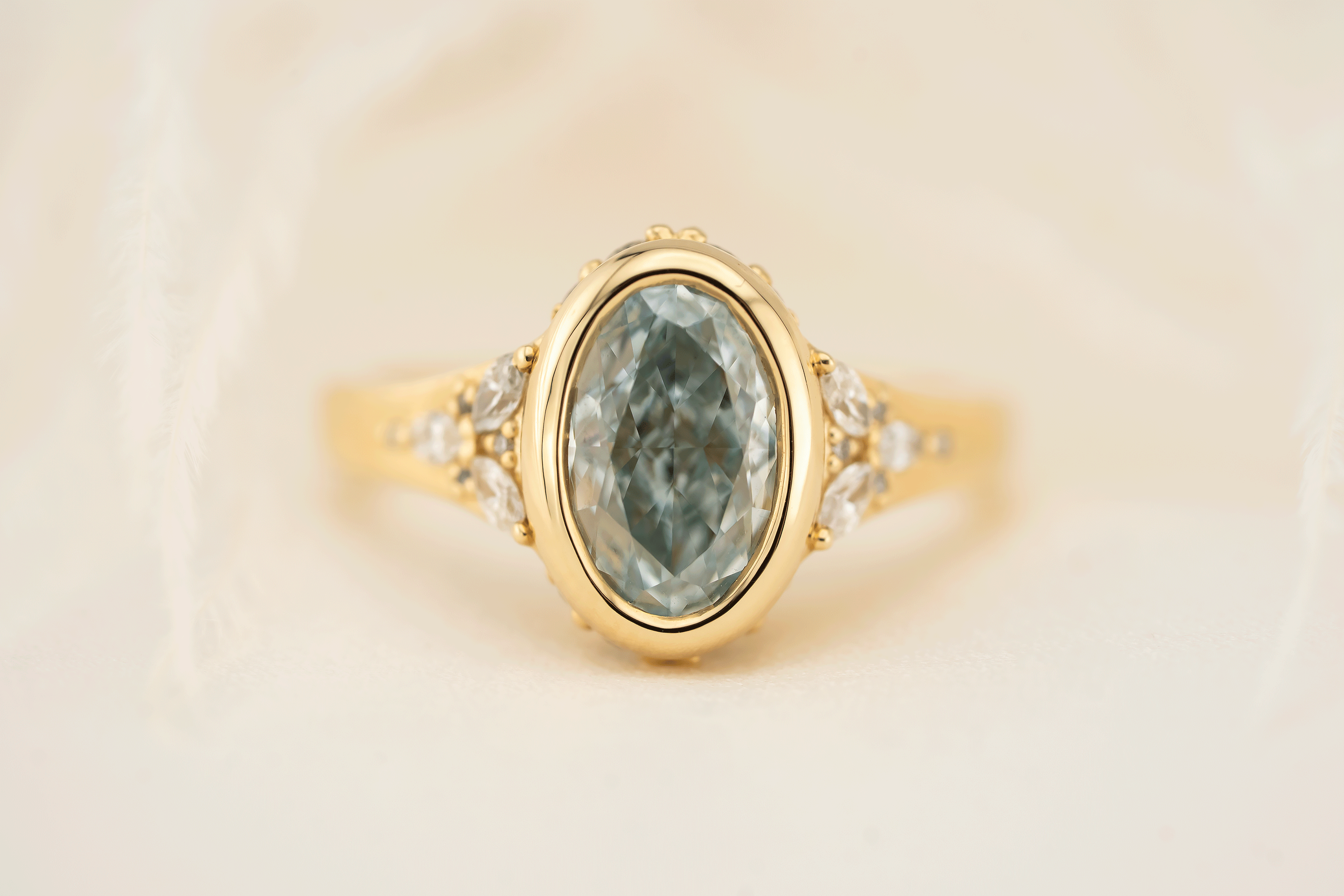 The Daylight Ring | 1.93 CT Oval Blue Diamond
