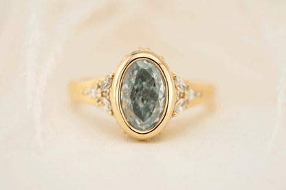 The Daylight Ring | 1.93 CT Oval Blue Diamond