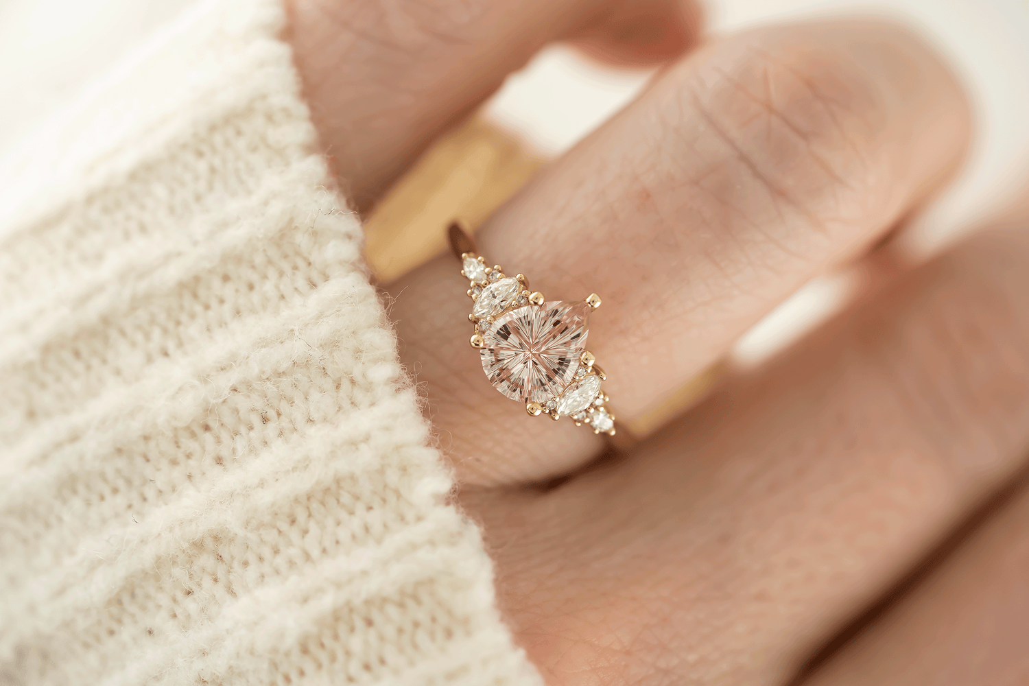 The Maeve Ring | 1.4 CT Pear Starbrite™ Pink Sapphire