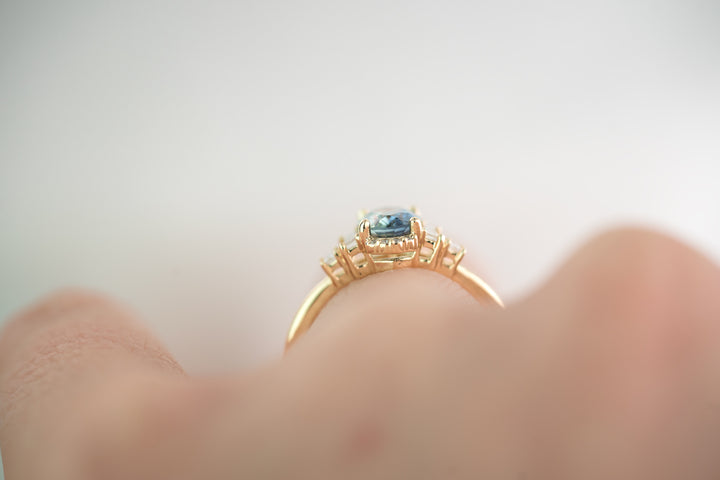 The Sura 0.99 CT Oval Blue Sapphire Ring