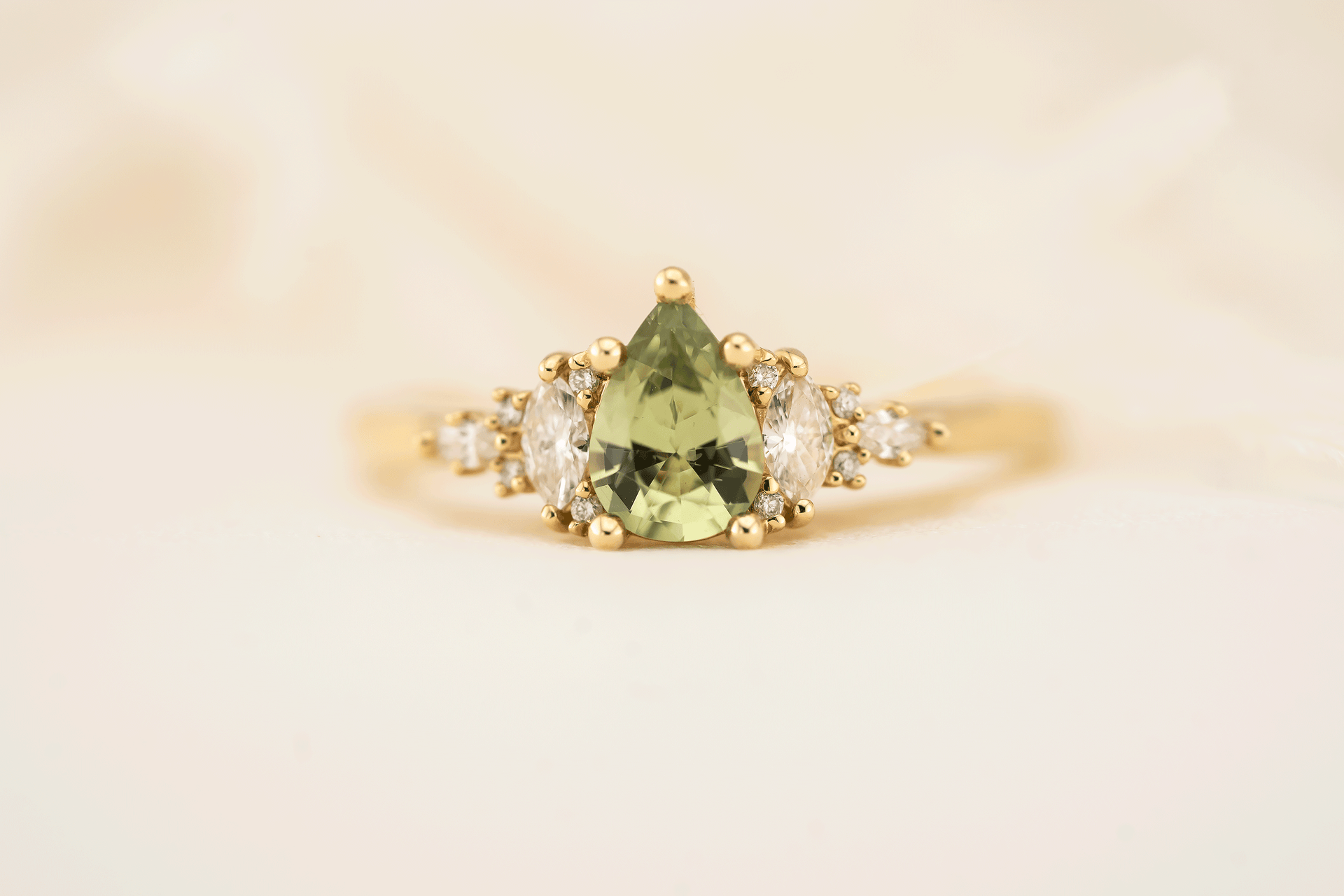 The Maeve Ring | 0.66 CT Pear Mint Green Sapphire – Lavender Creek