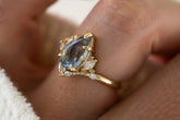 The Aurora Ring | 3.11 CT Pear Light Blue Sapphire - Lavender Creek Gems 