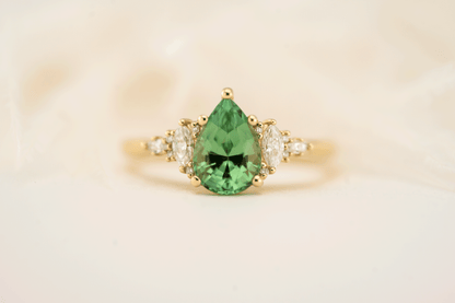 The Maeve Ring | 1.53 CT Pear Lagoon/Green Tourmaline