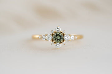 The Bloom Ring - Green Sapphire - Lavender Creek Gems 