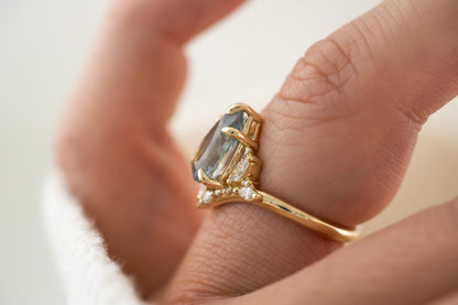 The Aurora Ring | 3.11 CT Pear Light Blue Sapphire - Lavender Creek Gems 