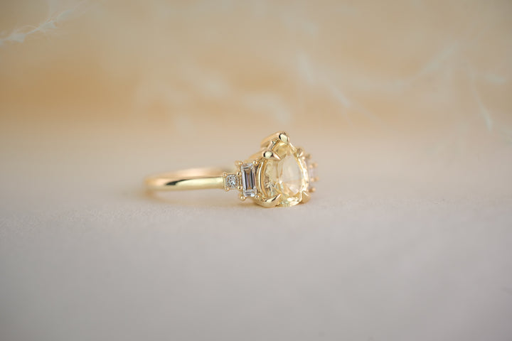 The Mira 1.32 CT Pear Yellow Sapphire Ring