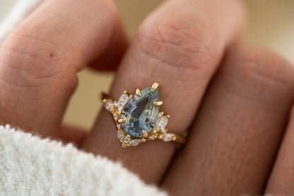 The Aurora Ring | 3.11 CT Pear Light Blue Sapphire - Lavender Creek Gems 