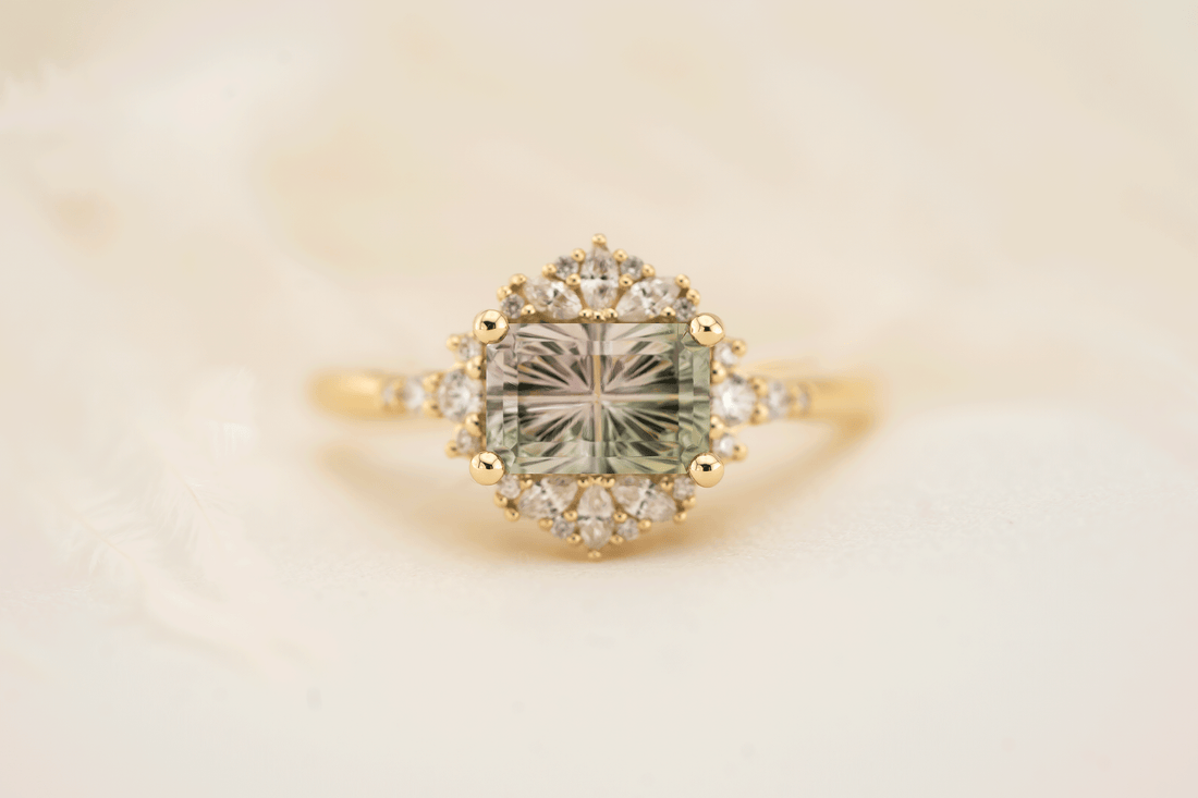 The Comtesse Ring | 1.56 CT Rectangular Starbrite Watermelon Tourmaline