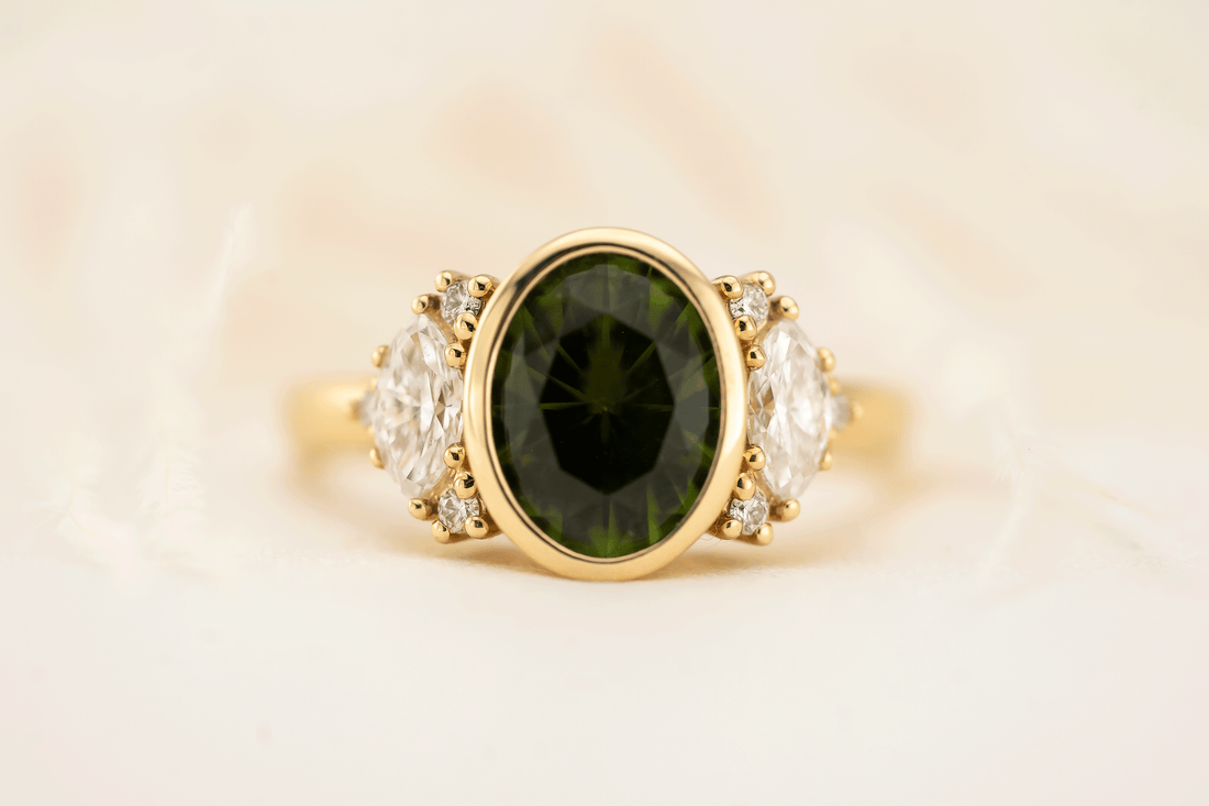 The Bezel Maren Ring | 2.11 CT Oval Green Tourmaline