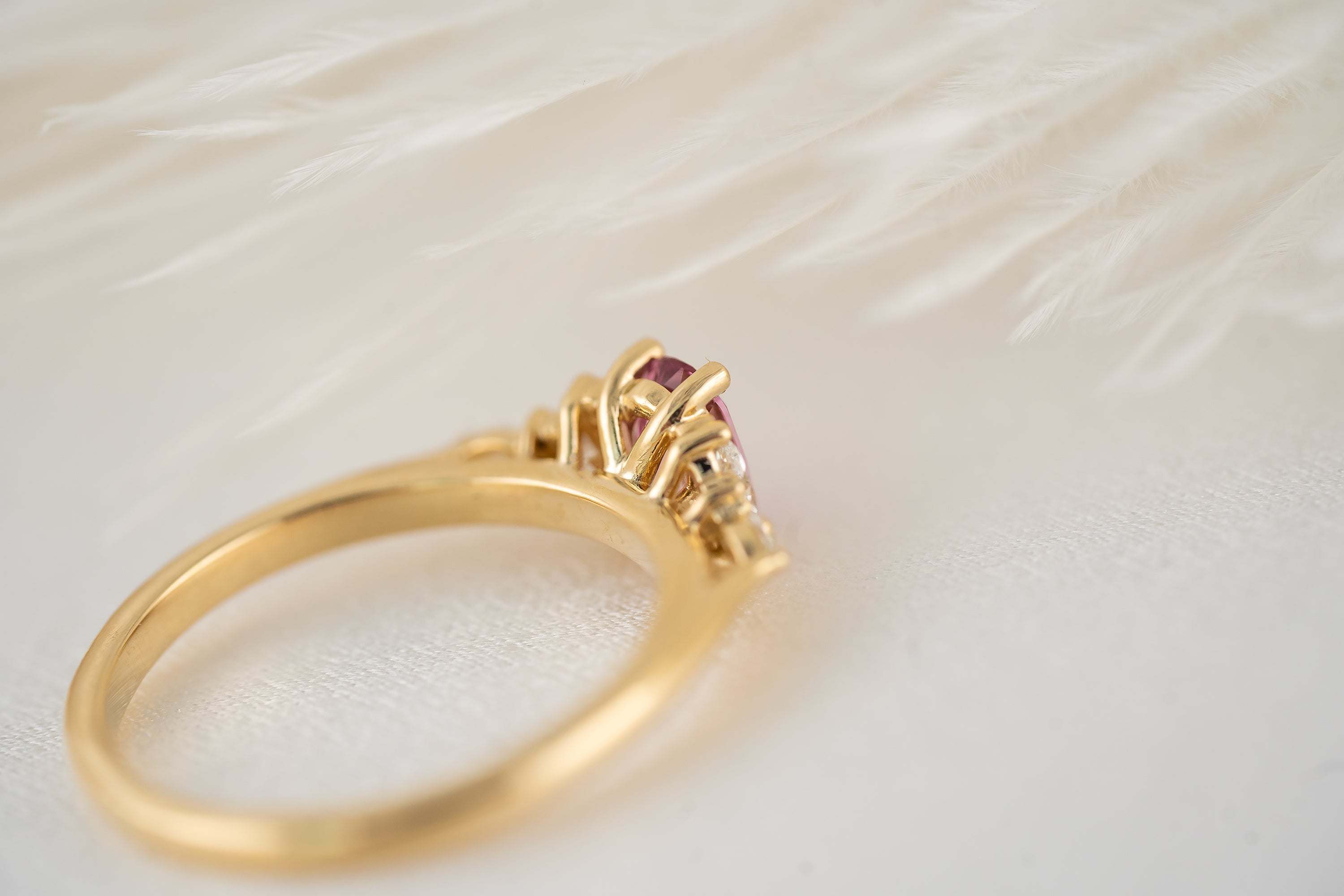 The Maeve Ring | 0.61 CT Oval Pink Spinel + Pink Sapphire Accents - Lavender Creek Gems 