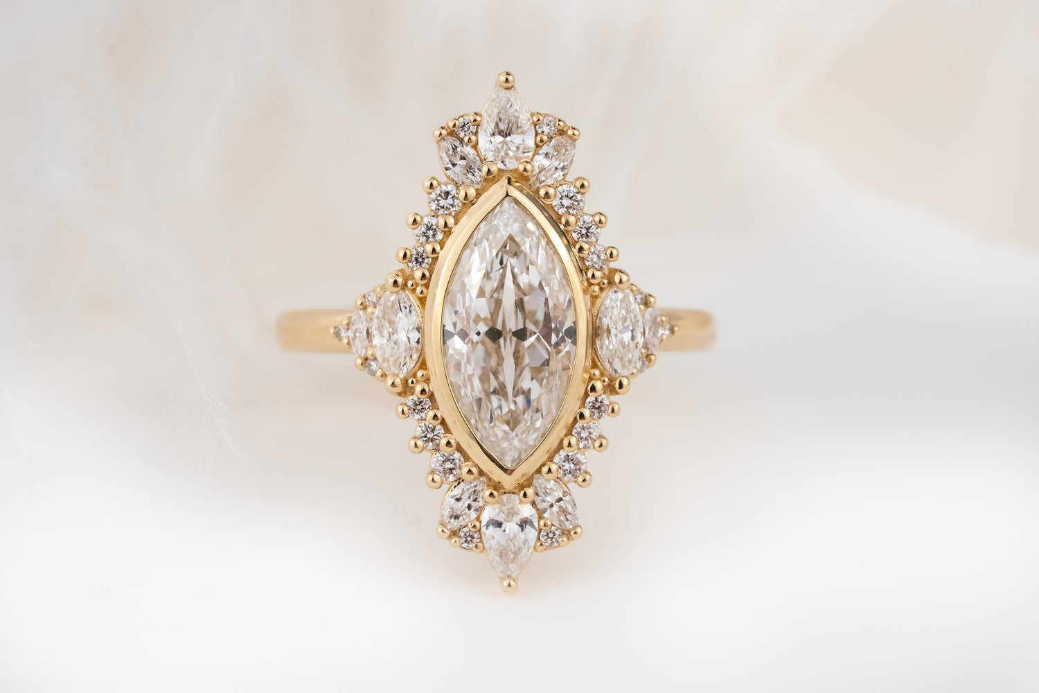 The Ethereal Ring | 2 CT Flower Cut Marquise  Diamond - Lavender Creek Gems 