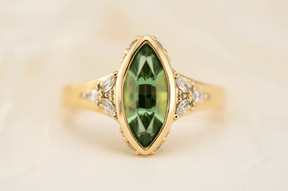The Daylight Ring | 1.75 CT Marquise Vanadium Green Tourmaline