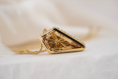 The Sitara Necklace | 8.72 CT Kite Starbrite™ Golden Beryl